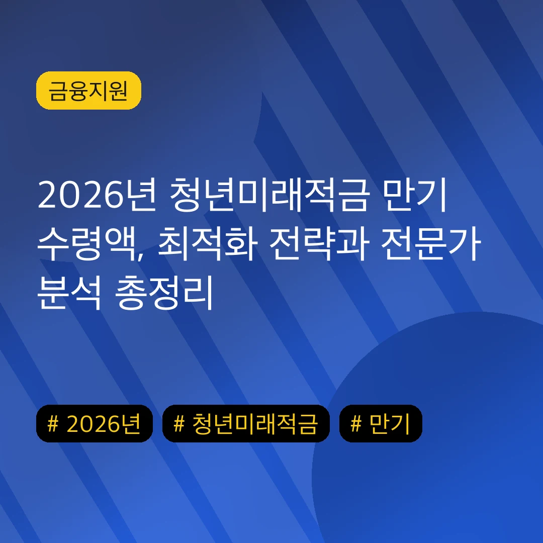 2026년 청년미래적금 만기 수령액, 최적화 전략과 전문가 분석 총정리